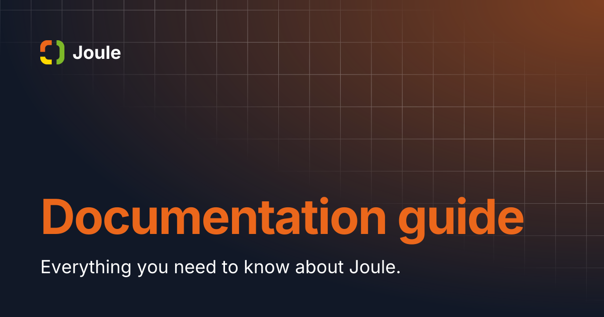 Documentation guide joule